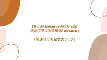 【安心さを(securus)加える(as＝ad)】英単語「assure」の意味・覚え方【語源から覚えよう】