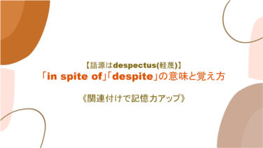 語源はdespectus 軽蔑 In Spite Of Despite の意味と覚え方 関連付けで記憶力アップ まいにー 毎日 English