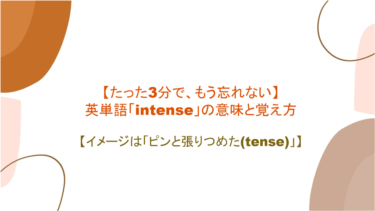 【語源も分かって、忘れない】英単語「intense」の意味と覚え方【イメージは「ピンと張りつめた(tense)」】