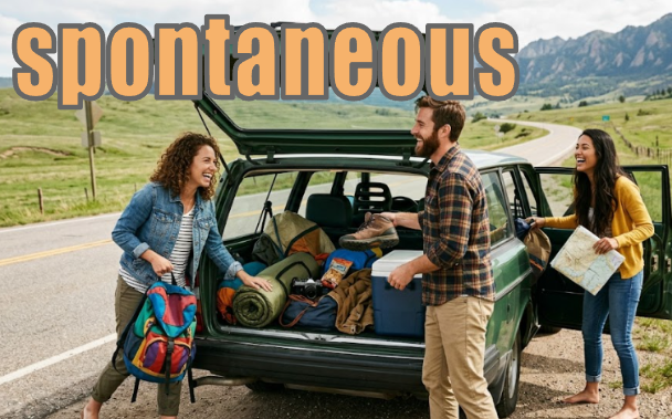 spontaneous 思い付きの旅行のイメージ図