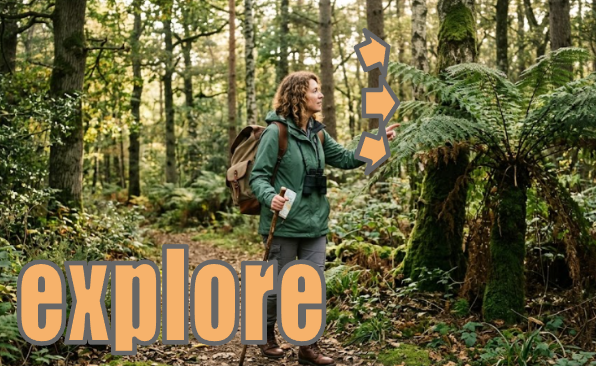 explore 未知の領域を探っている光景のイメージ図