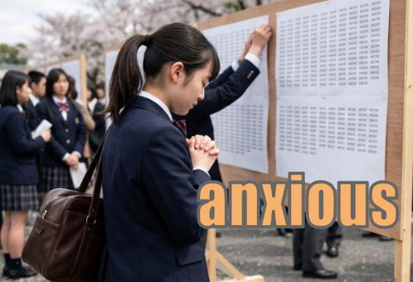 anxious 合格発表を待って不安なイメージ図
