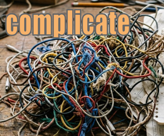 complicate 線がこんがらがっているイメージ図