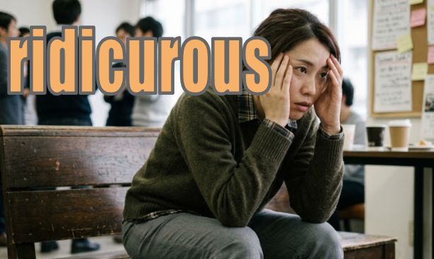ridicurous 呆れて物も言えない状態になっている人