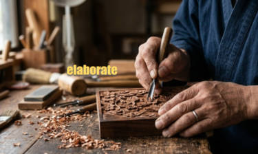 【語源も分かって、忘れない】英単語「elaborate」の意味と覚え方【ex-(外に)+labor(労働)+-ate(〜にする)＝苦労して外に作り出す】