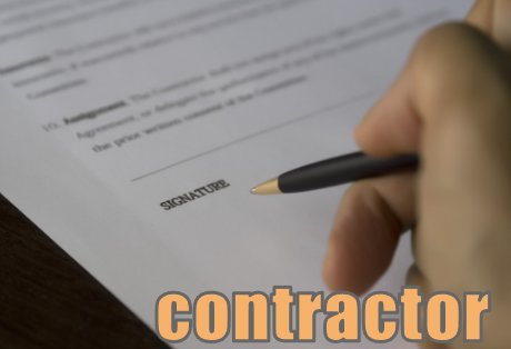 contractor 契約書にサインする=請負こと