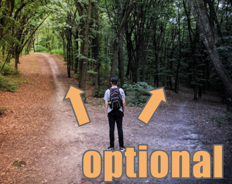 optional 左右の道どちらに進むか任意で決める イメージ図