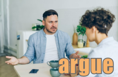 【語源も分かって、忘れない】英単語「argue」の意味と使い方・覚え方・文法解説【argu(はっきりさせる)=証拠を出して白黒つける】