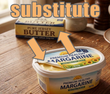 【語源も分かって、忘れない】英単語「substitute」の意味と使い方・覚え方・文法解説【sub(代わりに)+stitute(立てる)+-ute(動詞・名詞を作る)=代理のものを立てて置く】
