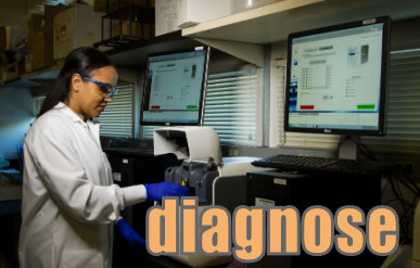 diagnose 分析して診断しているイメージ